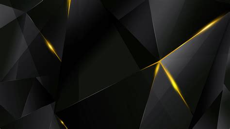 Wallpapers Yellow Abstract Polygons Black Bg By Kaminohunter On