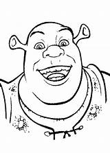 Shrek Coloring Smiling Colorluna sketch template
