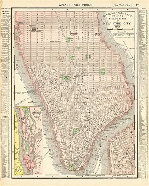 Rand Mcnally Co S Map Of The Southern Portion Of New York City Chicago