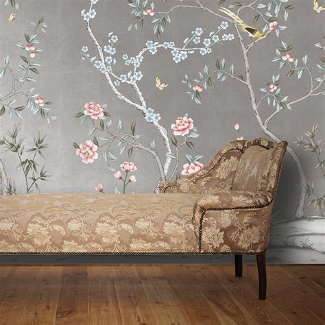 Garden Chinoiserie Wallpaper Removable Wallpaper Mural Wallpaper
