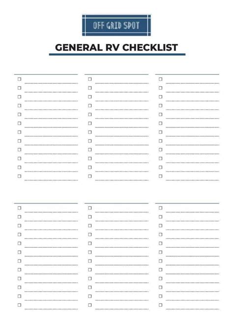 Rv Checklists 9 Most Essential Camping Lists Download And Print For