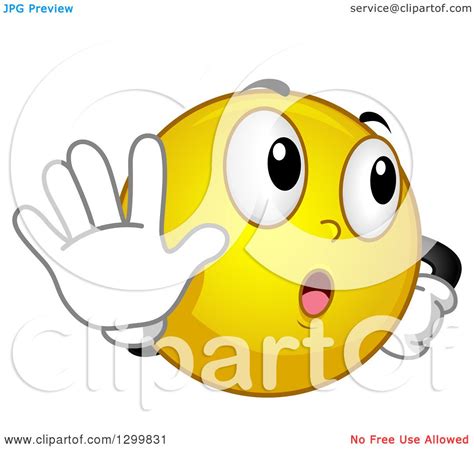 Clipart Of A Cartoon Yellow Smiley Face Emoticon Gesturing Talk To The