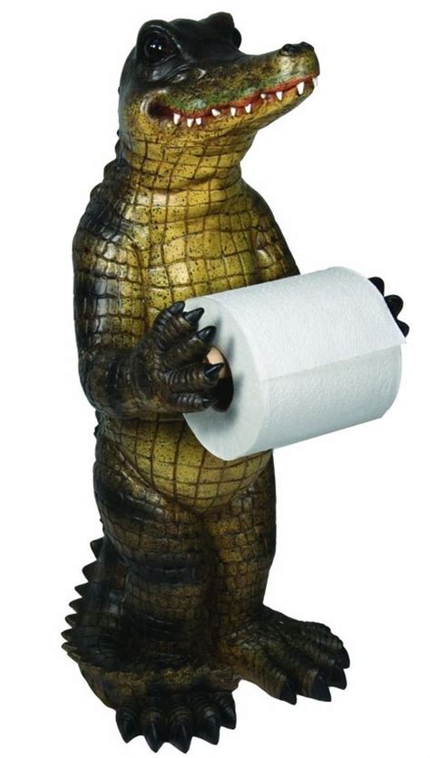 Unique free standing toilet roll holder crafted out of brass. Alligator Standing Toilet Paper Holder | Free standing ...