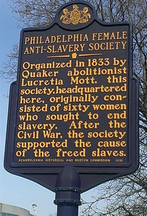 Philadelphia Female Anti Slavery Society Marker Is Located At 5th And Arch Streets