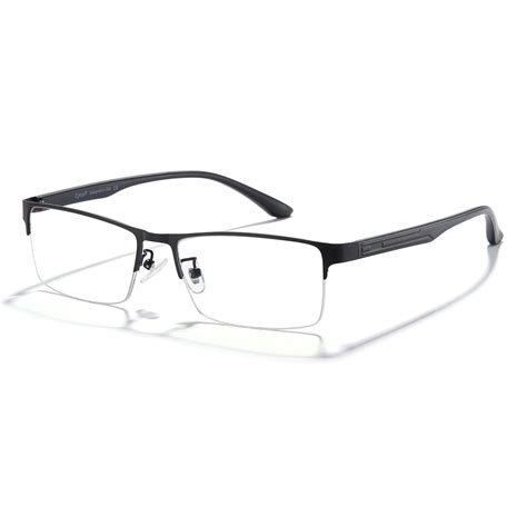 cyxus blue light glasses for men semi rim glasses crystal lens rimless glasses computer glasses