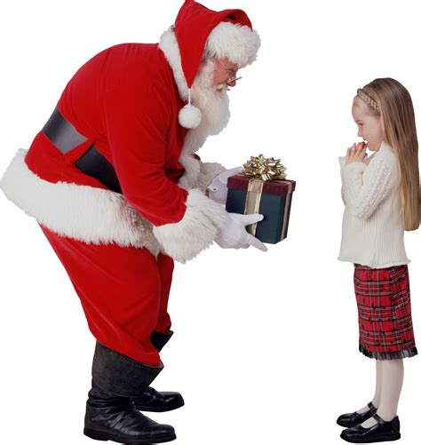 Santa Giving T To Child Png Image Free Download