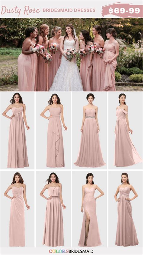 Dusty Rose Color Modest Bridesmaid Dress Elbow Sleeves Modest