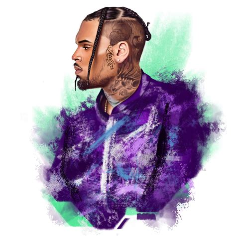 Chris Brown Digital Painting Arte Siluetas Hip Hop
