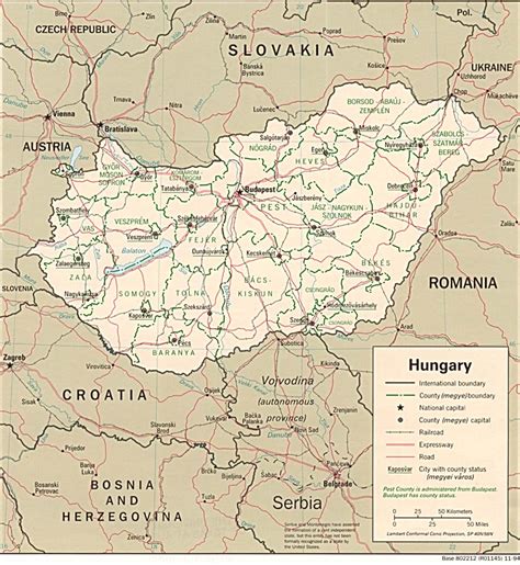 Seterra testet spielerisch erdkundekenntnisse rund um städte, länder und kontinente. Landkarte Ungarn (Politische Karte) : Weltkarte.com ...