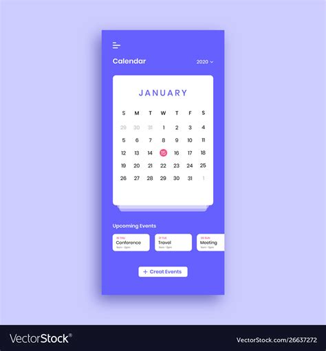 59 Tren Gaya Calendar App Ui Design Desain Kalender