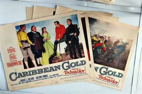 Original Lobby Cards Caribbean Gold 1952 Set Of 8 John Payne