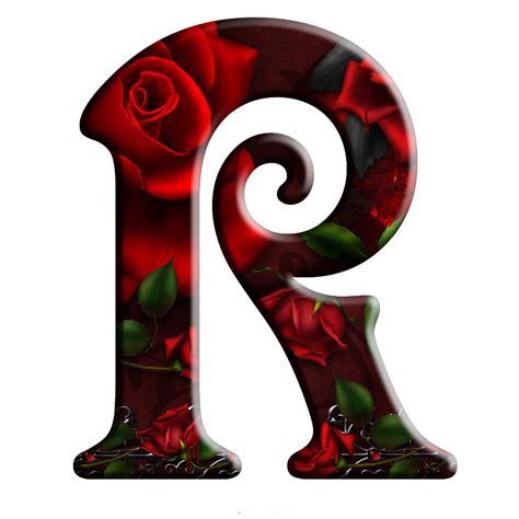 Sussurro De Amor Alfabeto Decorativo Rosa Vermelha