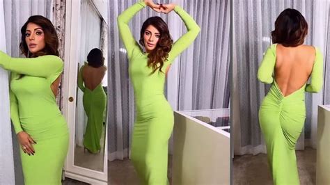shama sikander s seductive moves on tip tip barsa in a backless neon gown go viral watch