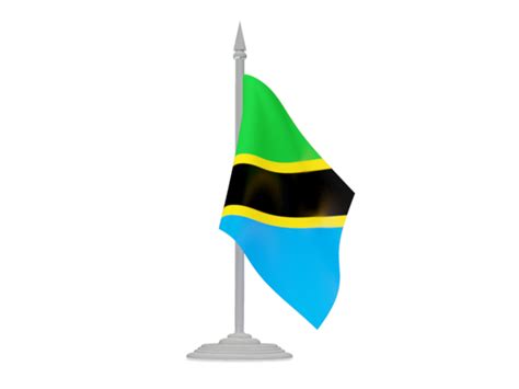 Flag With Flagpole Illustration Of Flag Of Tanzania