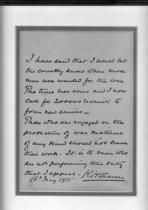 Letter From Lord Kitchener First World War Poetry Digital Archive