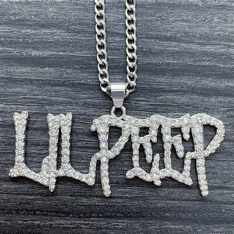 Iced Out Lil Peep Necklace Cubic Zirconia Pendant With Choice Etsy