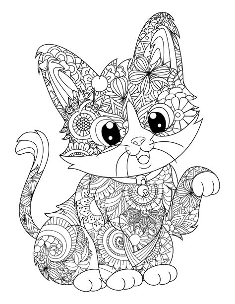 Cat Animal Mandala Coloring Page Instant Download Popular Etsy Australia