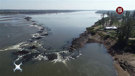 Salto Drone Bajante Histórica Del Río Uruguay Salto Ayuí Abril