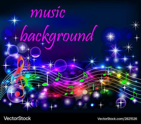 Bright Shiny Neon Background Music Royalty Free Vector Image
