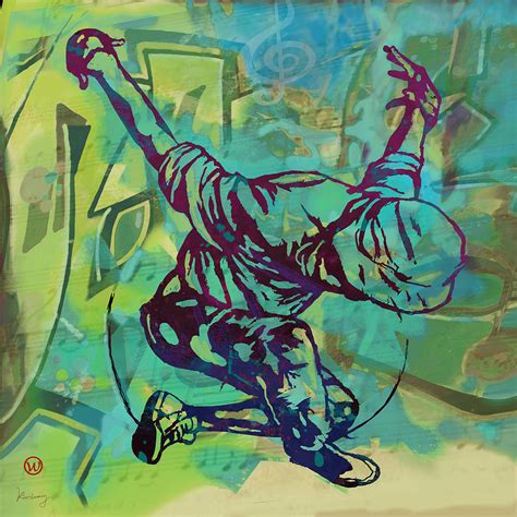 Hip Hop Street Art Dancing Poster Drawing By Kim Wang Fine Art