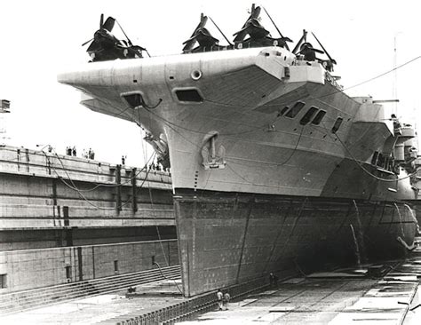 Illustrious In Captain Cook Dock Sydney Australia March 1945