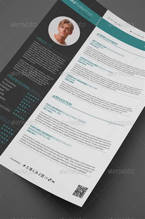 Simple And Professional Print Design Template Clean Resume Template