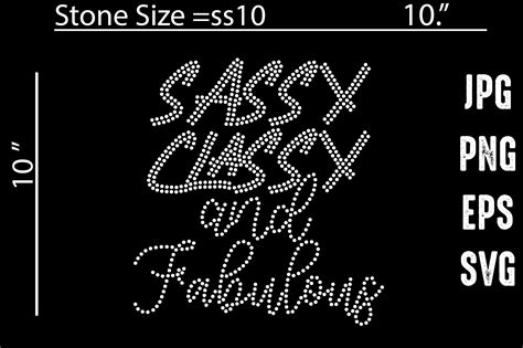 sassy classy and fabulous rhinestone graphic by vector art · creative fabrica