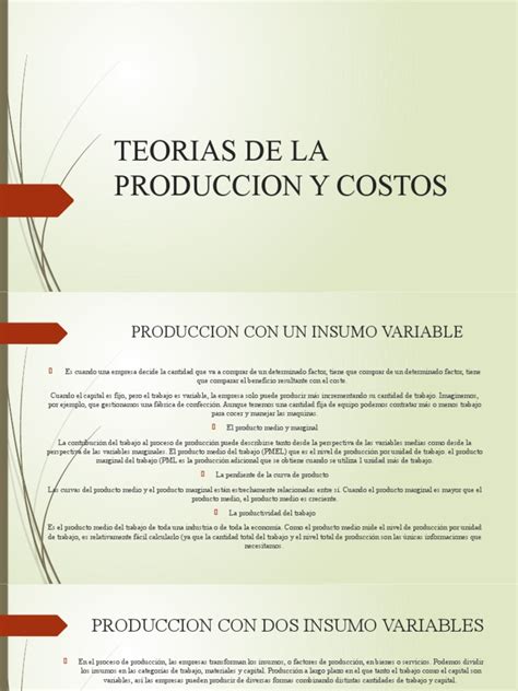 Teorias De La Produccion Y Costos Pdf