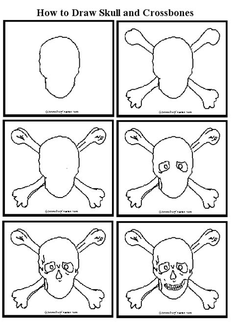 How To Draw Skull Easy Printable Step By Step Drawing Sheet Pdmrea