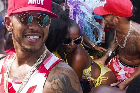 Lewis Hamilton Parties With Scantily Clad Women In Bright Pink Camouflage At Wild Barbados