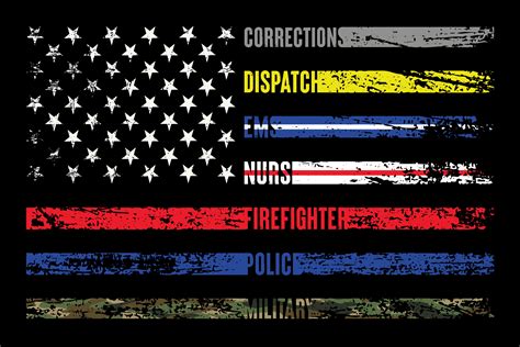 First Responder American Flag Design Graphic By Teestore · Creative Fabrica