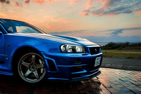 Nissan, Nissan Skyline GT R R34, Car, Blue, JDM Wallpapers ...