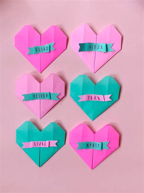 How To Make Paper Origami Hearts Origami Heart Fold Craft Valentines