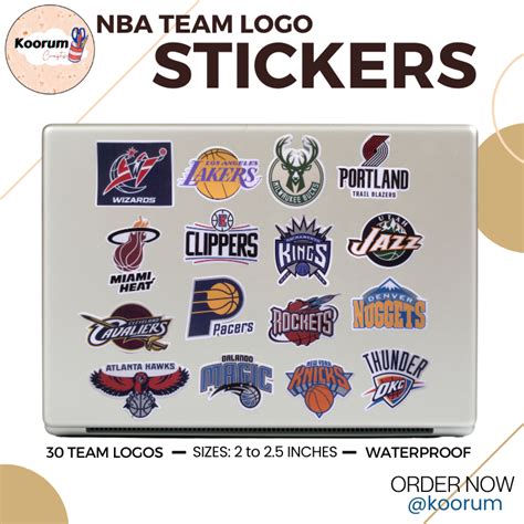 Nba Team Logo 30 Pieces Vinyl Glossy Sticker Waterproof Shopee Philippines