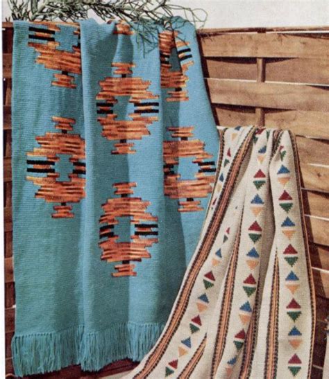 Turquoise Navajo Crochet Blanket Pattern American Indian Etsy