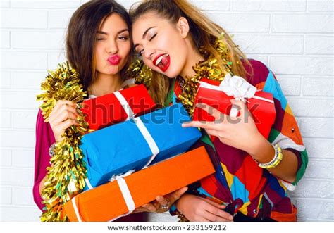 Fashion Lifestyle Portrait Two Girls Friends Stock Photo 233159212