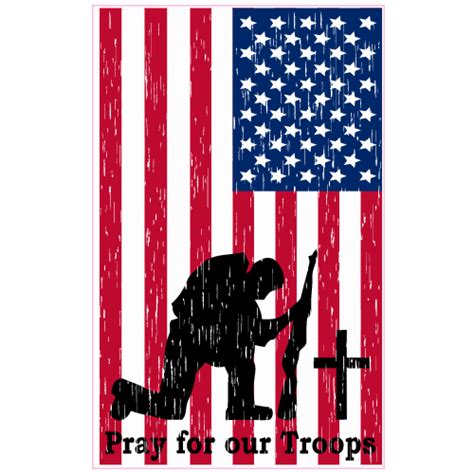 Custom Stickers Pray For Our Troops American Flag Decal