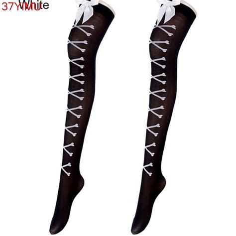 1pair womens top bow bowknot stocking girk s over knee thigh high long lace stockings in