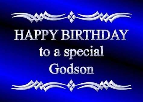 Happy Birthday Godson Blue And Silver Card Happy Birthday Godson Happy Birthday Brother