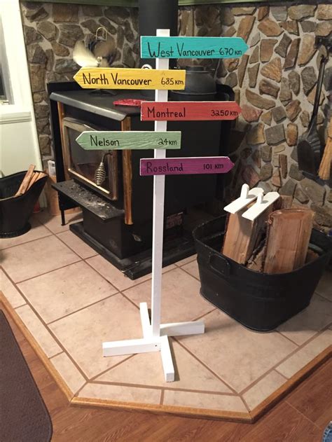 Wooden Arrow Directional Sign Using Whimsical Bright Colors Helps Show