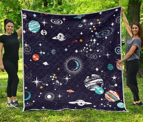 Universe Galaxy Outer Space Print Quilt Outer Space Printed Quilt