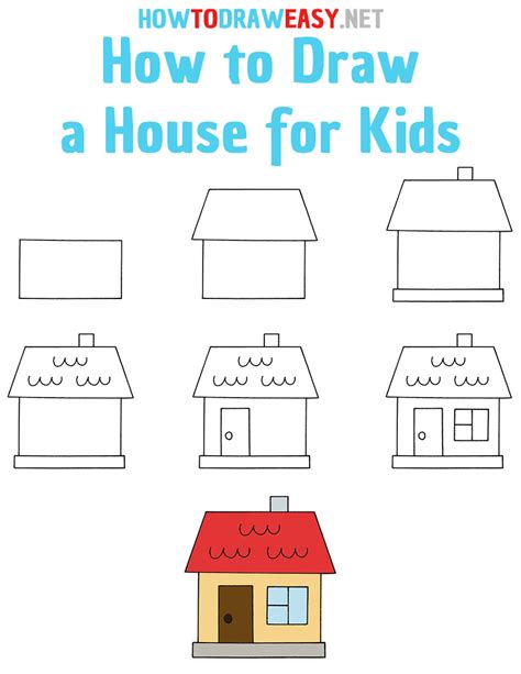 How To Draw A House For Kids Step By Step