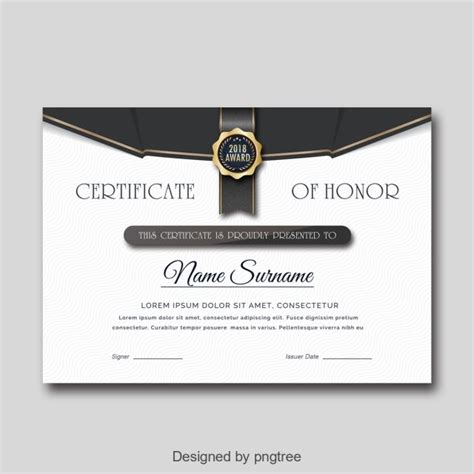Fashion Simple Personal Honor Certificate Certificate Design Template