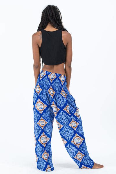 diamond elephant women s elephant pants in blue harem pants