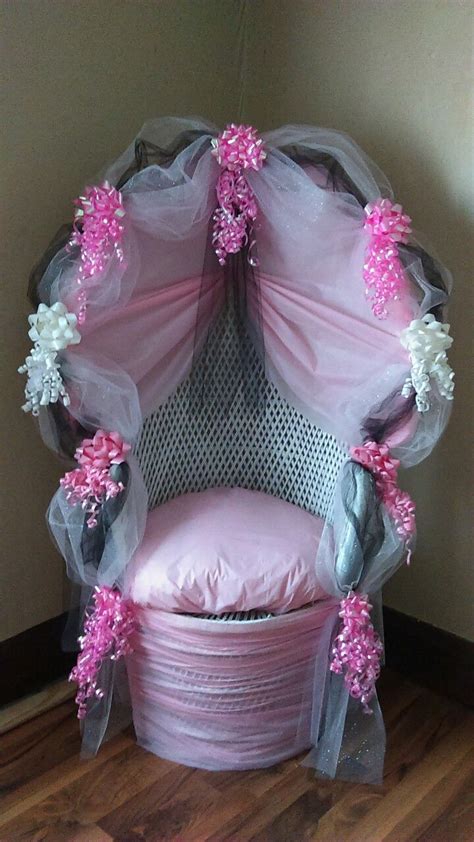 Decorations are favored elements because they build mood and party atmosphere. Decorated wicker baby shower chair By Vivian Lopez ...