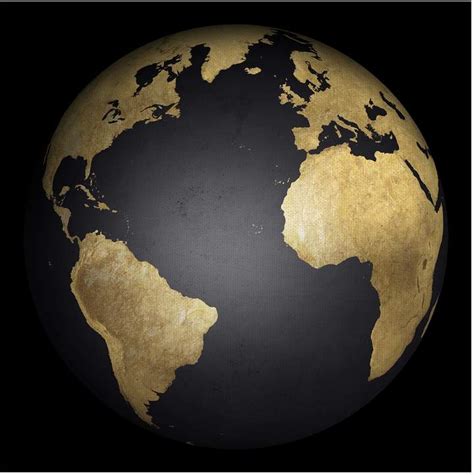 Fine Art Canvas Black And Gold Globe By Belle Maison Gold Globe Canvas