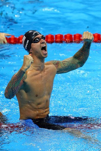 Anthony Ervin Of The United States Celebrates Winning Gold In The Men S