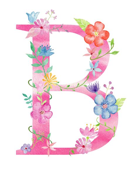 Pin By Michelle Luong On Watercolour Lettering Floral Letters Flower