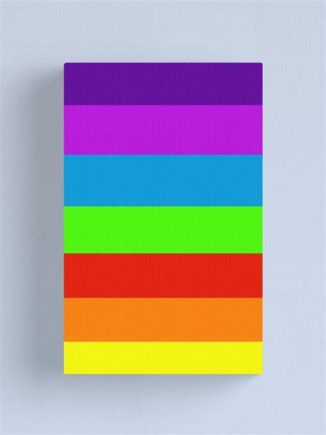 Plain Solid Neon Fluorescent Rainbow Stripes 7 Colors Canvas Print