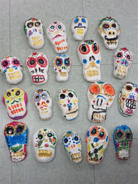Mexican Day Of The Dead Ceramic Sugar Skull By My 3rd Grade Students